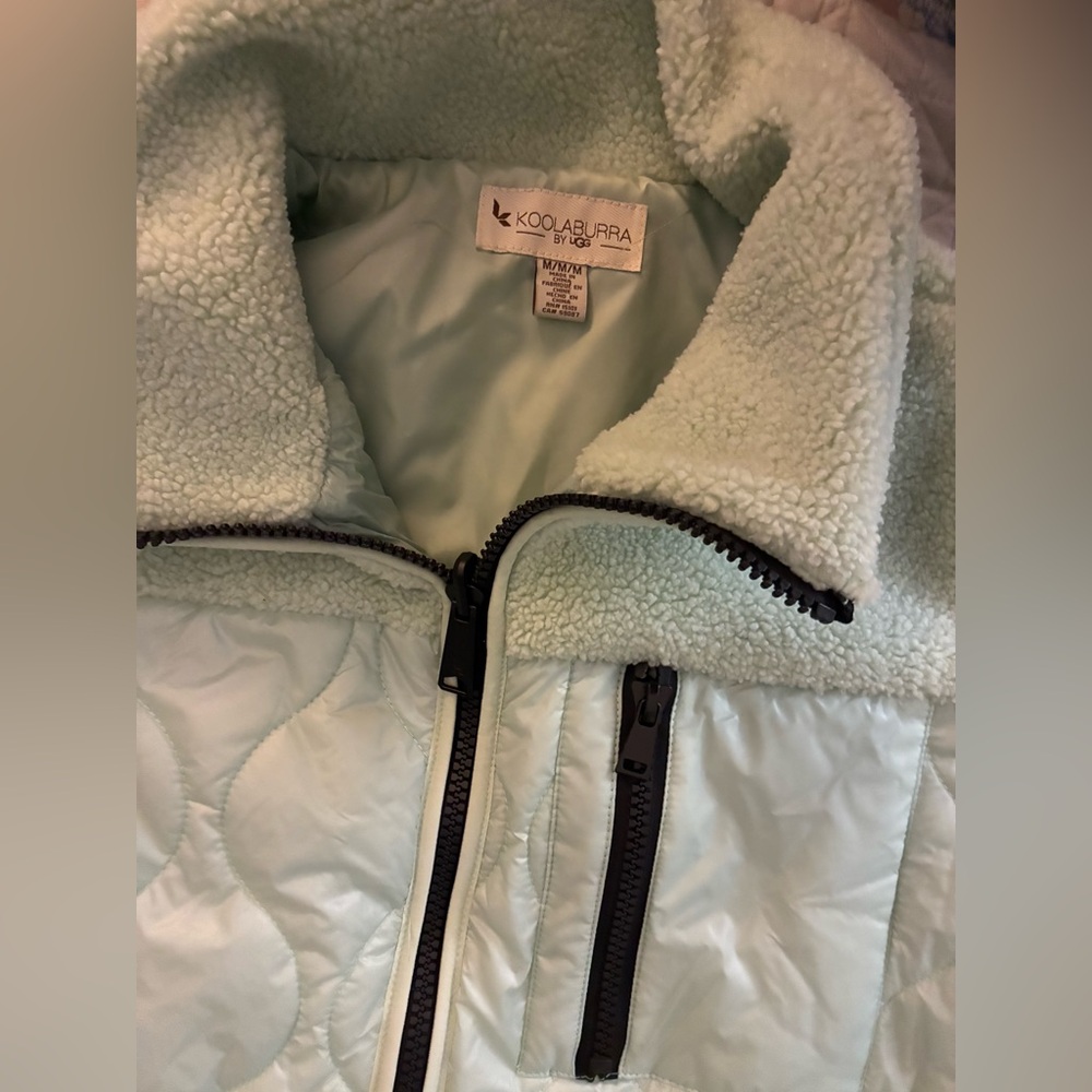 Koolaburra By UGG Jacket Size M Ladies Mint Green Coat Zip-Up NEW Puffer Medium!